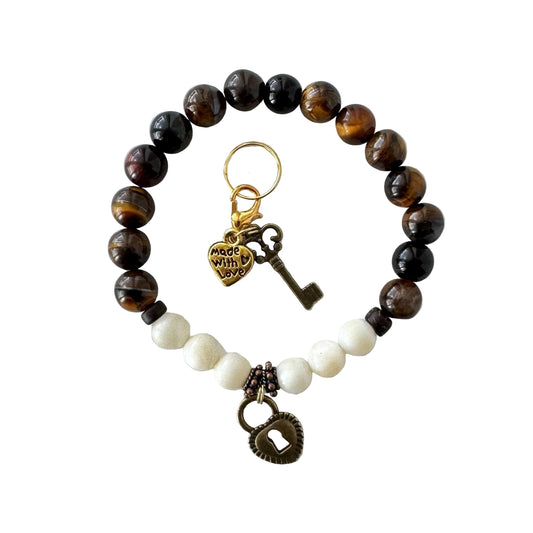 Antique locket set - stone beads