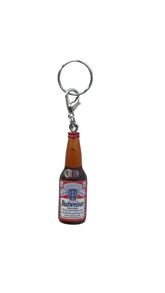 Budweiser bottle charm on a white background
