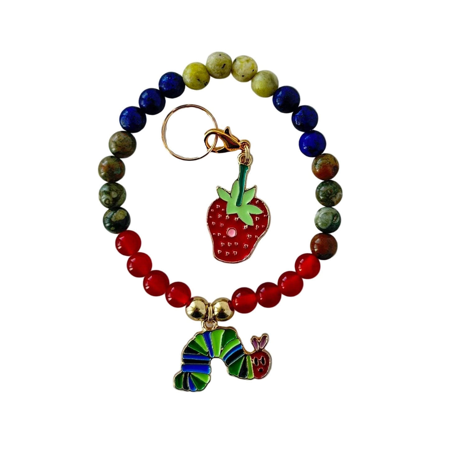 Hungry caterpillar set - with stone beads