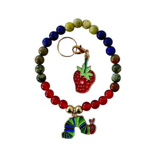 Hungry caterpillar set - with stone beads