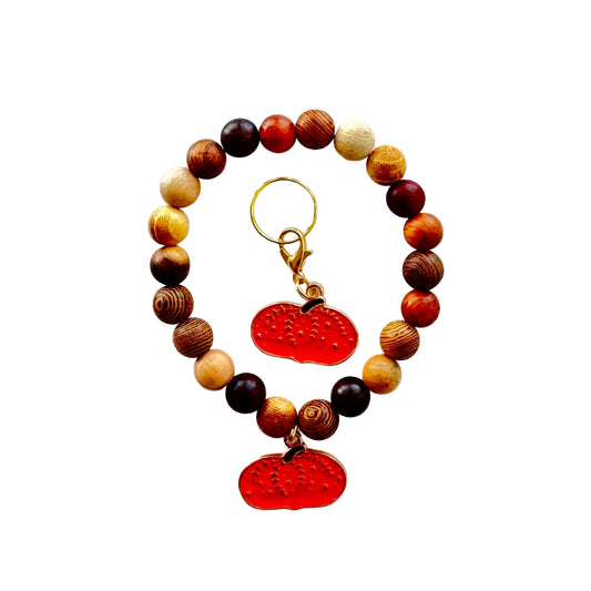 Fancy pumpkin set - wooden beads