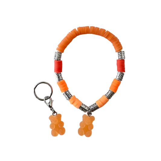 Orange sour gummy set - clay beads