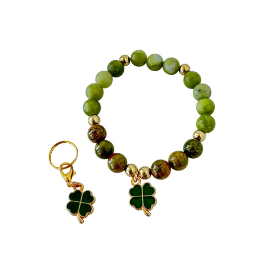 Luckee clover set - stone beads