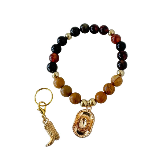 Gold cowboy set - stone beads