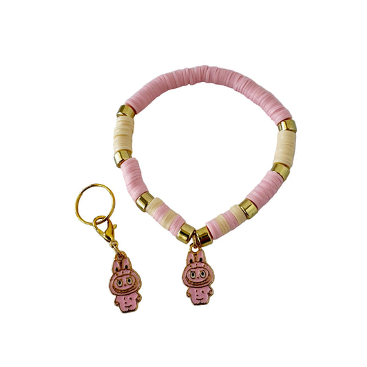 Pink Labubu set - clay beads