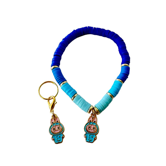 Blue Labubu set - clay beads