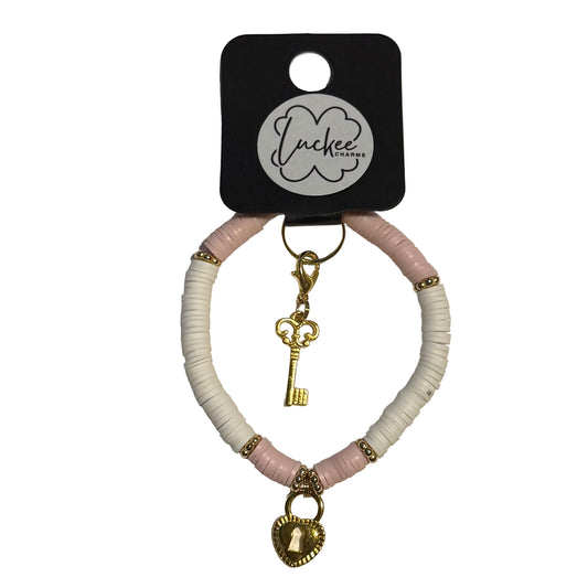 Gold locket set - clay beads