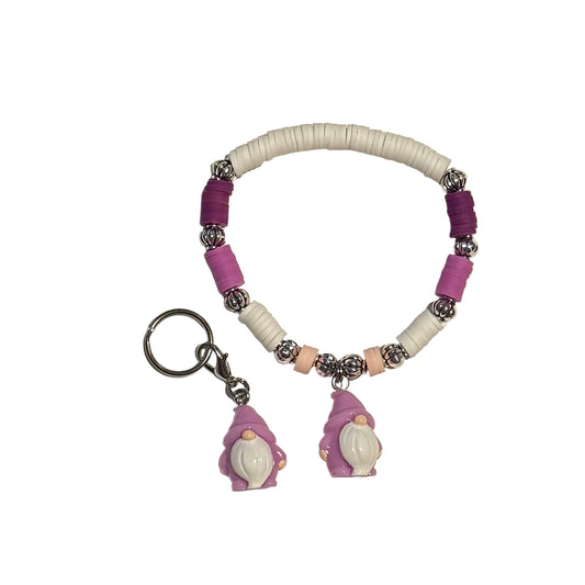 Pink gnome set - clay beads
