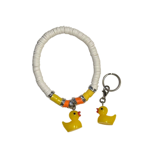 Yellow rubber duck set - clay beads