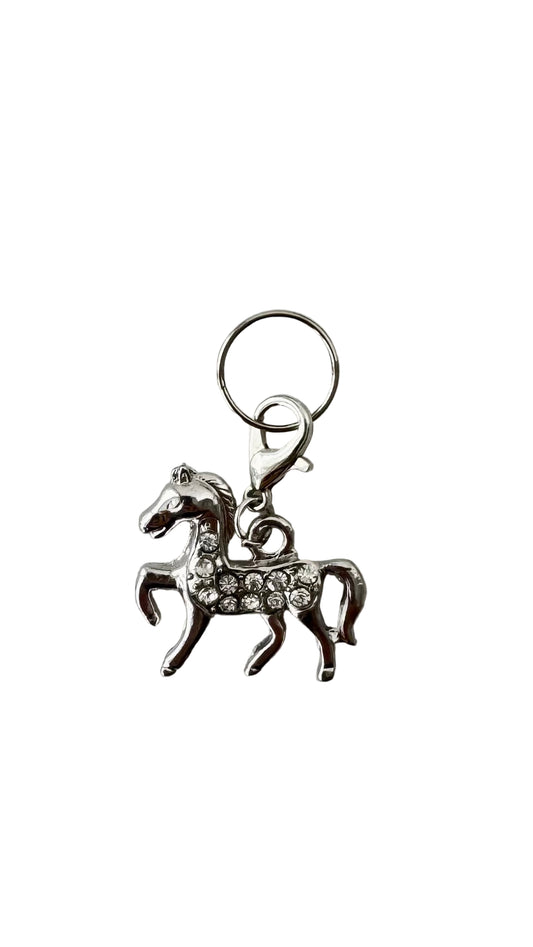 Silver horse with bling